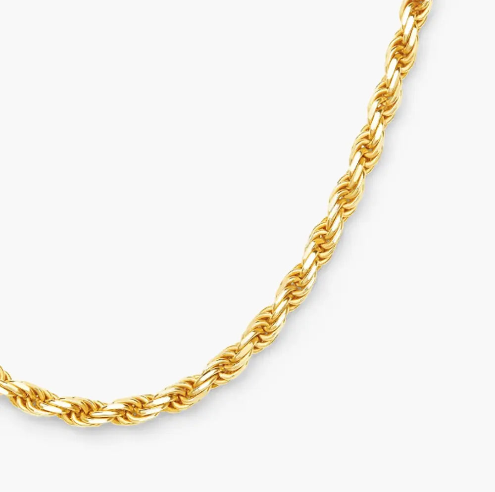 ROPE CHAIN 5MM - Gold - Cartice™LuxuryJewelryGoldSilverWatchBraceletNecklaceChainIced-outCubanMoissaniteTarnish-freeStainlessDurablePremiumShinePlatedStatementDiamondAffordable