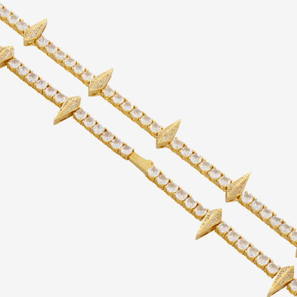 5mm Spike Tennis Chain - Gold - Cartice™LuxuryJewelryGoldSilverWatchBraceletNecklaceChainIced-outCubanMoissaniteTarnish-freeStainlessDurablePremiumShinePlatedStatementDiamondAffordable