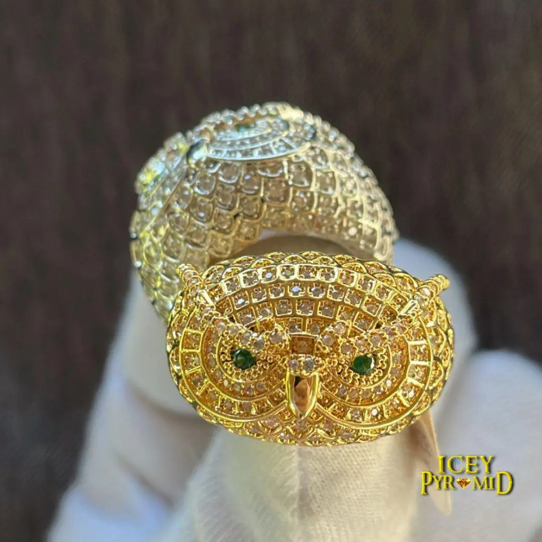 Owl Iced Out Ring - Cartice™LuxuryJewelryGoldSilverWatchBraceletNecklaceChainIced-outCubanMoissaniteTarnish-freeStainlessDurablePremiumShinePlatedStatementDiamondAffordable