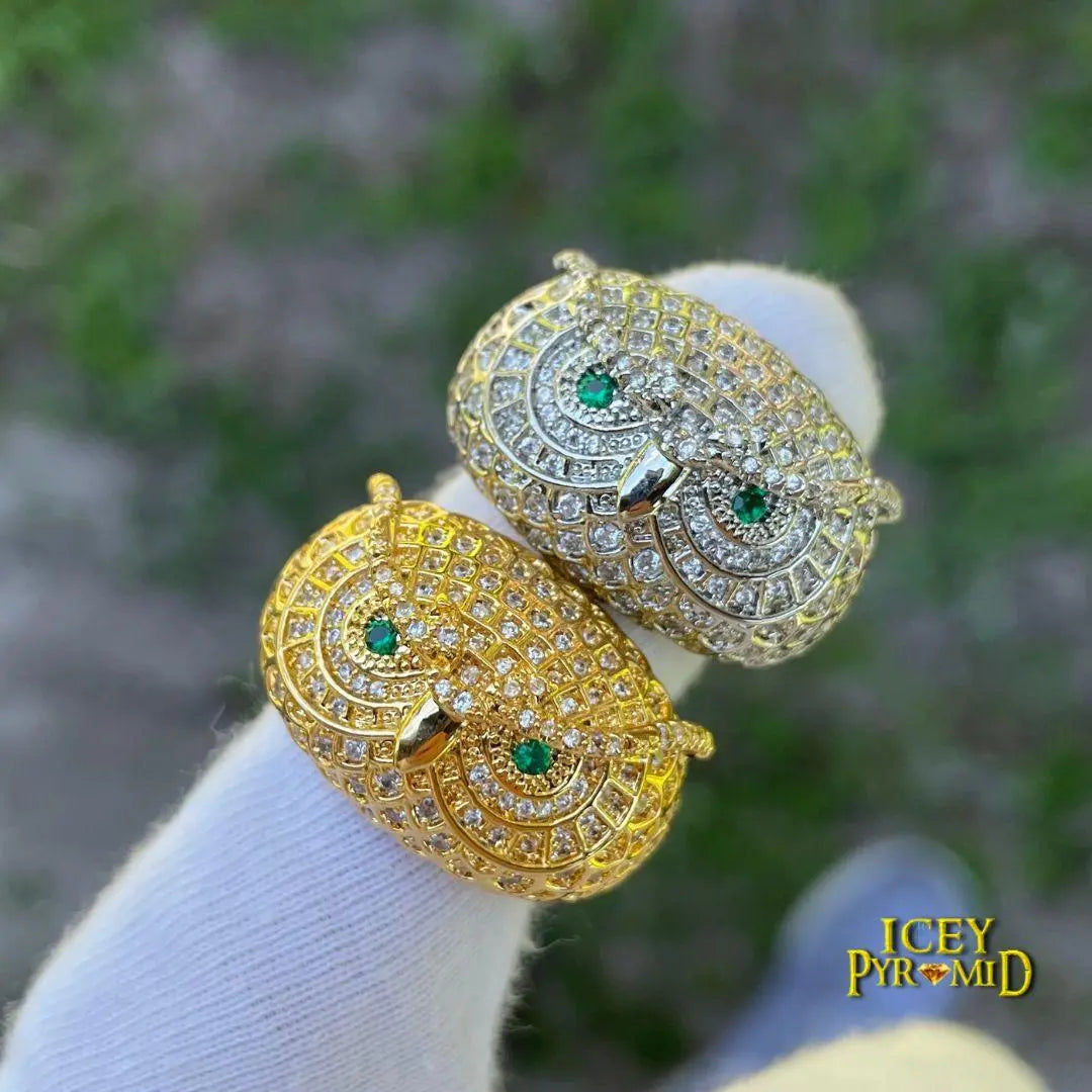 Owl Iced Out Ring - Cartice™LuxuryJewelryGoldSilverWatchBraceletNecklaceChainIced-outCubanMoissaniteTarnish-freeStainlessDurablePremiumShinePlatedStatementDiamondAffordable