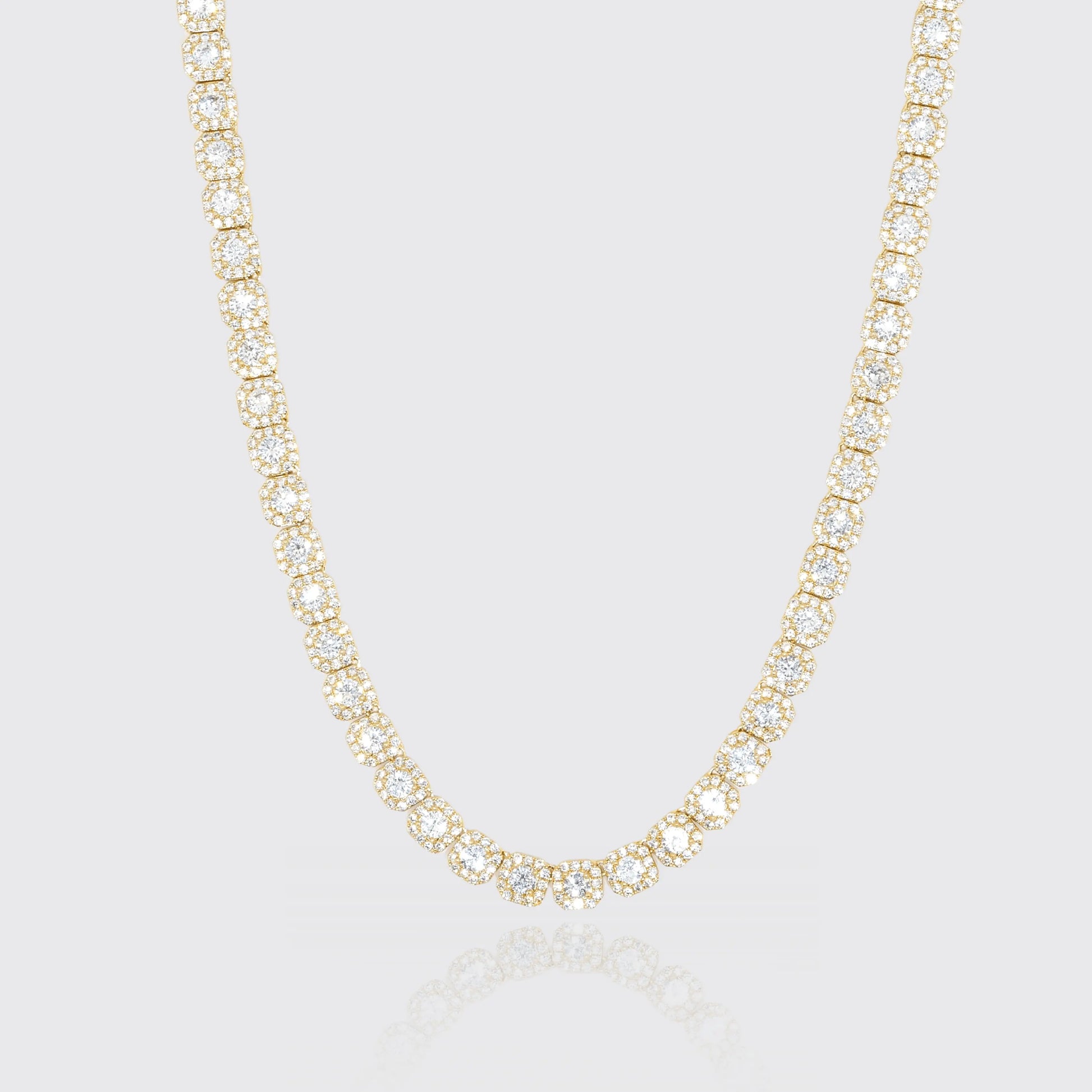 10mm Clustered Tennis Chain - Gold - Cartice™LuxuryJewelryGoldSilverWatchBraceletNecklaceChainIced-outCubanMoissaniteTarnish-freeStainlessDurablePremiumShinePlatedStatementDiamondAffordable