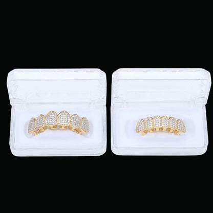 Classic Iced Out Grillz - Cartice™LuxuryJewelryGoldSilverWatchBraceletNecklaceChainIced-outCubanMoissaniteTarnish-freeStainlessDurablePremiumShinePlatedStatementDiamondAffordable