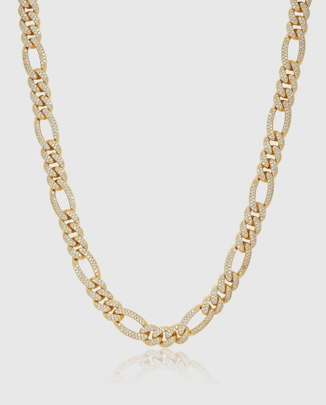 10mm Iced Figaro Chain  - Gold - Cartice™LuxuryJewelryGoldSilverWatchBraceletNecklaceChainIced-outCubanMoissaniteTarnish-freeStainlessDurablePremiumShinePlatedStatementDiamondAffordable