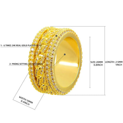 Spinnig Iced Out Ring - Cartice™LuxuryJewelryGoldSilverWatchBraceletNecklaceChainIced-outCubanMoissaniteTarnish-freeStainlessDurablePremiumShinePlatedStatementDiamondAffordable