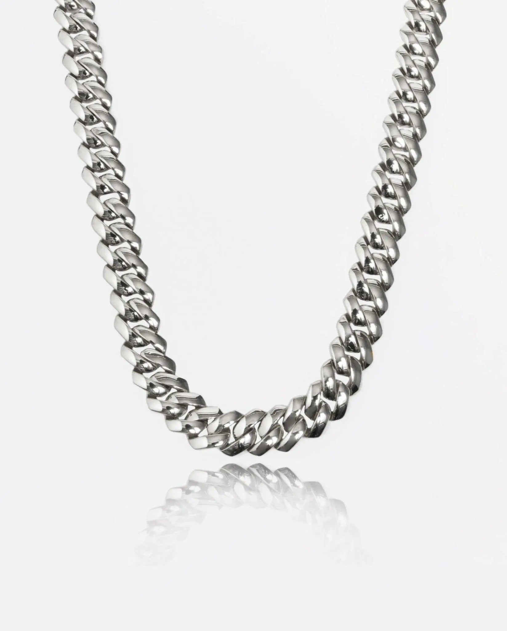 14mm Miami Prong Link Chain - White Gold - Cartice™LuxuryJewelryGoldSilverWatchBraceletNecklaceChainIced-outCubanMoissaniteTarnish-freeStainlessDurablePremiumShinePlatedStatementDiamondAffordable