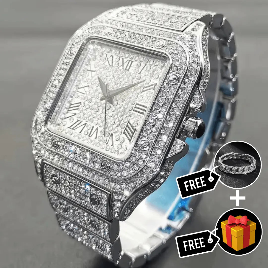 Cartice Iced Out Watch - Cartice™LuxuryJewelryGoldSilverWatchBraceletNecklaceChainIced-outCubanMoissaniteTarnish-freeStainlessDurablePremiumShinePlatedStatementDiamondAffordable