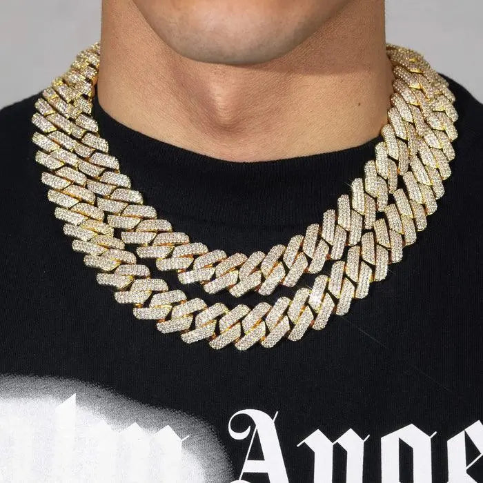 20MM ICED CUBAN LINK CHAIN - Cartice™LuxuryJewelryGoldSilverWatchBraceletNecklaceChainIced-outCubanMoissaniteTarnish-freeStainlessDurablePremiumShinePlatedStatementDiamondAffordable