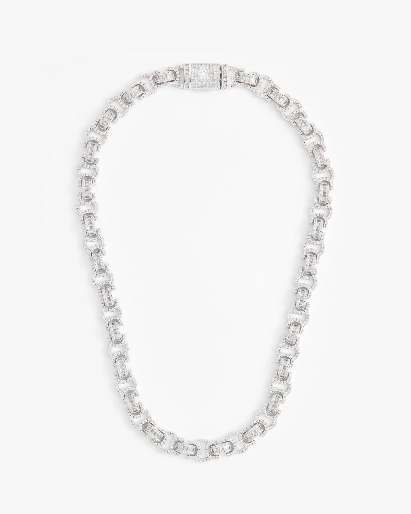 Iced Byzantine Chain - White Gold - Cartice™LuxuryJewelryGoldSilverWatchBraceletNecklaceChainIced-outCubanMoissaniteTarnish-freeStainlessDurablePremiumShinePlatedStatementDiamondAffordable