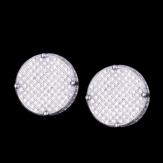 14MM Round Screw Back Iced Out Stud Earrings - Cartice™LuxuryJewelryGoldSilverWatchBraceletNecklaceChainIced-outCubanMoissaniteTarnish-freeStainlessDurablePremiumShinePlatedStatementDiamondAffordable