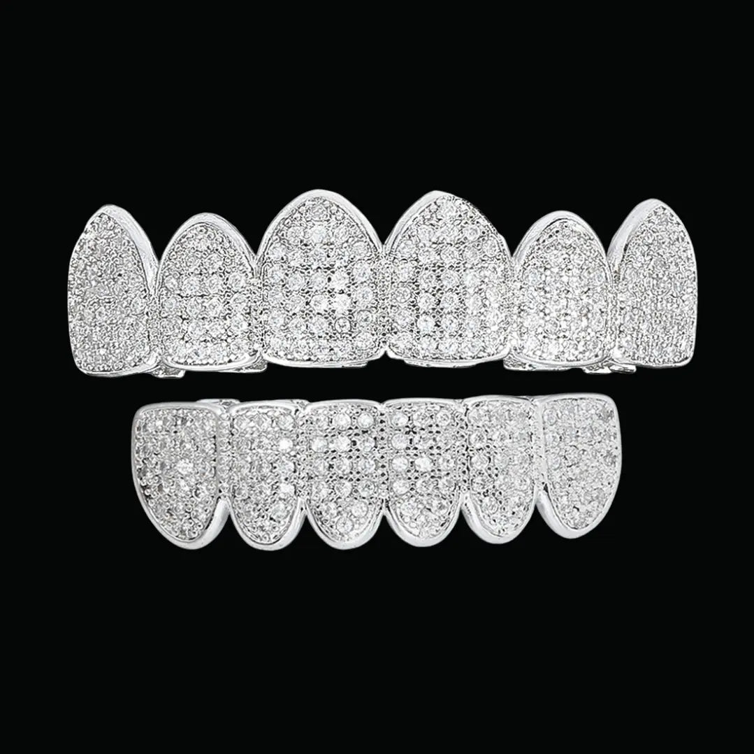 Classic Iced Out Grillz - Cartice™LuxuryJewelryGoldSilverWatchBraceletNecklaceChainIced-outCubanMoissaniteTarnish-freeStainlessDurablePremiumShinePlatedStatementDiamondAffordable