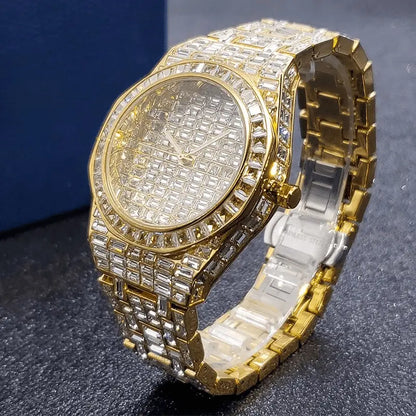 Royale Baguette Watch - Cartice™LuxuryJewelryGoldSilverWatchBraceletNecklaceChainIced-outCubanMoissaniteTarnish-freeStainlessDurablePremiumShinePlatedStatementDiamondAffordable