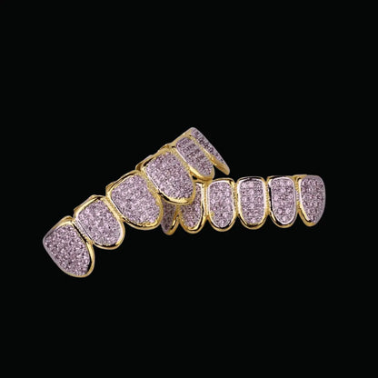 Purple Stones Iced Out Grillz - Cartice™LuxuryJewelryGoldSilverWatchBraceletNecklaceChainIced-outCubanMoissaniteTarnish-freeStainlessDurablePremiumShinePlatedStatementDiamondAffordable