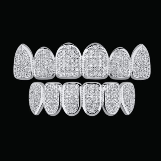 6 Top and Bottom Iced Out Grillz - Cartice™LuxuryJewelryGoldSilverWatchBraceletNecklaceChainIced-outCubanMoissaniteTarnish-freeStainlessDurablePremiumShinePlatedStatementDiamondAffordable