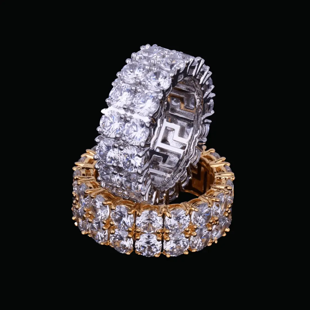 Tennis Two Rows Solitaire Iced Out Ring - Cartice™LuxuryJewelryGoldSilverWatchBraceletNecklaceChainIced-outCubanMoissaniteTarnish-freeStainlessDurablePremiumShinePlatedStatementDiamondAffordable