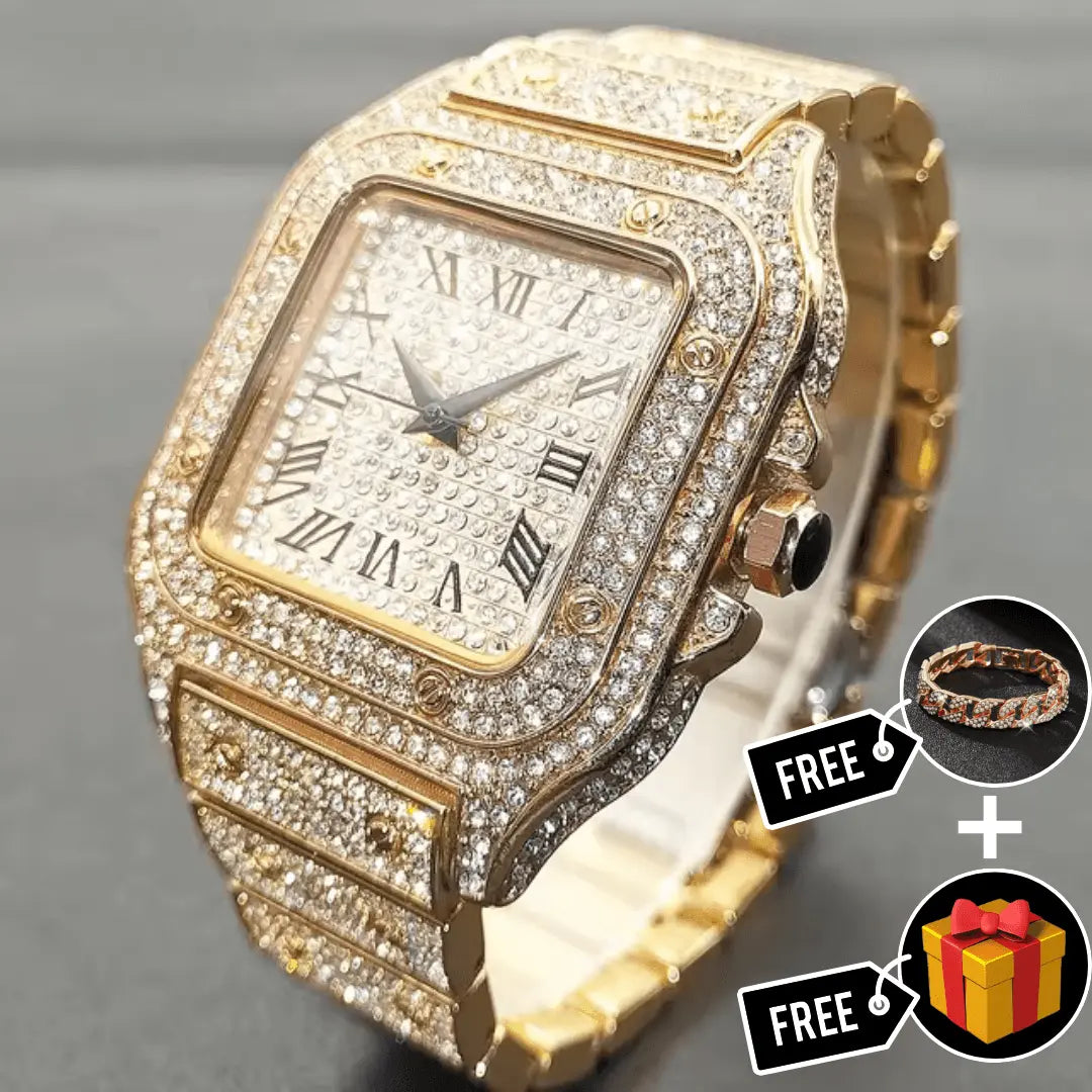 Cartice Iced Out Watch - Cartice™LuxuryJewelryGoldSilverWatchBraceletNecklaceChainIced-outCubanMoissaniteTarnish-freeStainlessDurablePremiumShinePlatedStatementDiamondAffordable