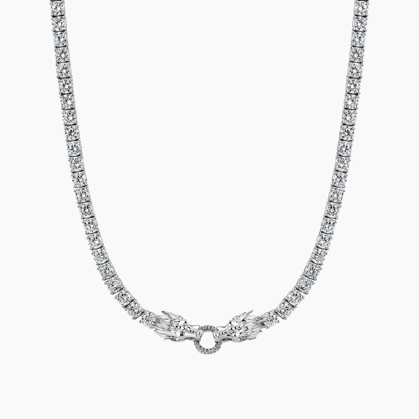 Dragon Eater Tennis Chain - White Gold - Cartice™LuxuryJewelryGoldSilverWatchBraceletNecklaceChainIced-outCubanMoissaniteTarnish-freeStainlessDurablePremiumShinePlatedStatementDiamondAffordable