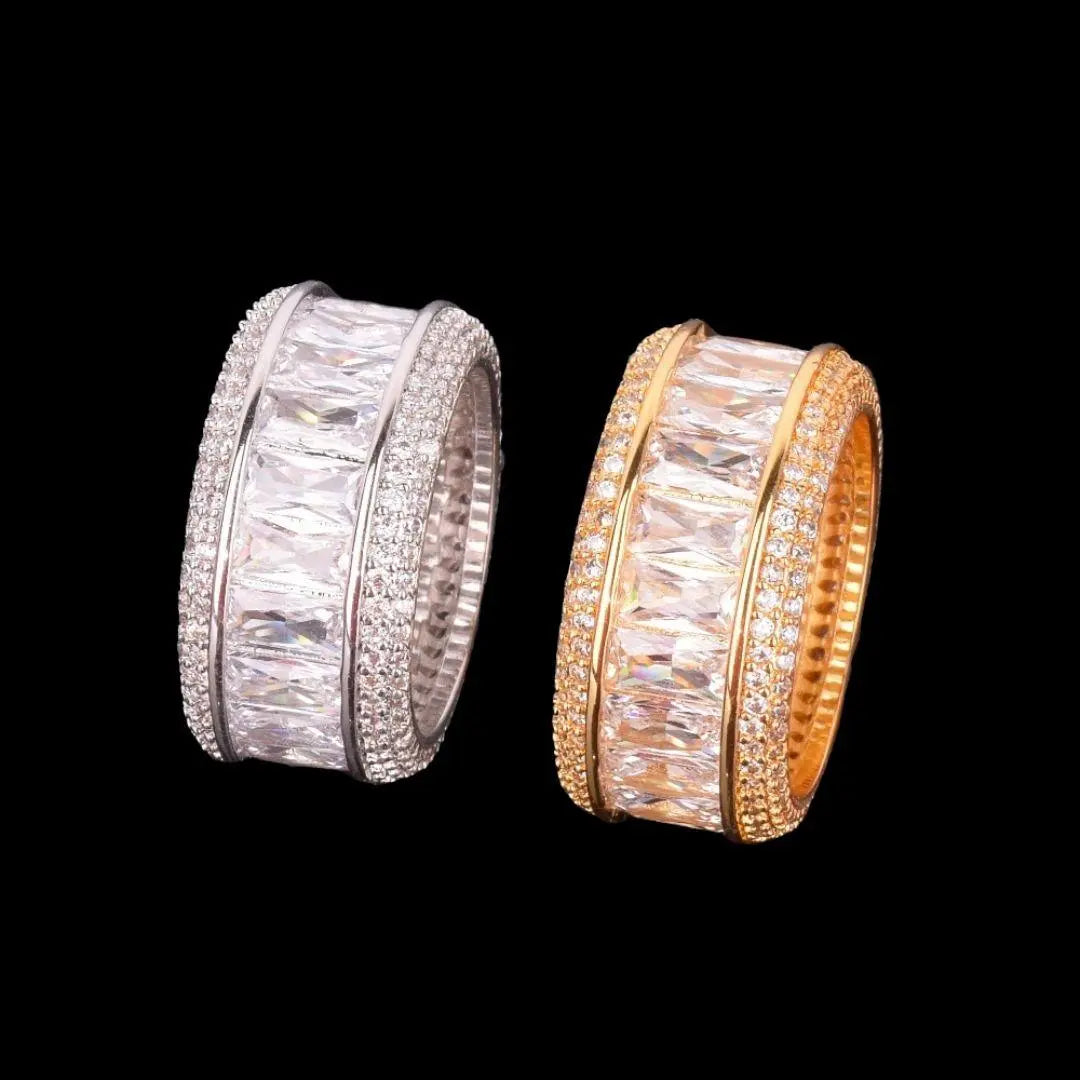 Baguette Cut Iced Out Ring - Cartice™LuxuryJewelryGoldSilverWatchBraceletNecklaceChainIced-outCubanMoissaniteTarnish-freeStainlessDurablePremiumShinePlatedStatementDiamondAffordable