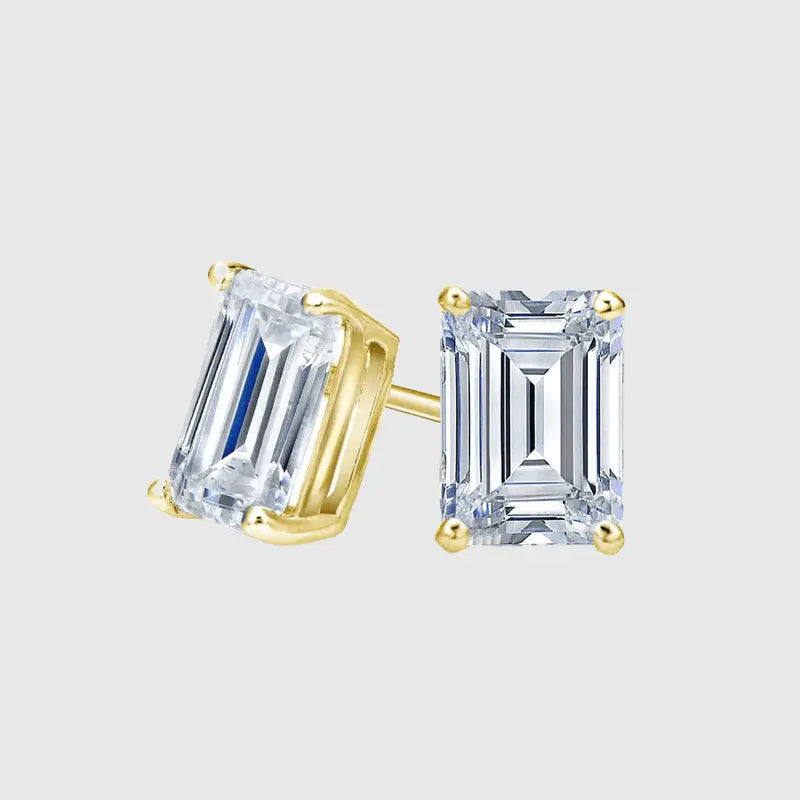 VVS BAGUETTE STUD EARRINGS 1.2 CTW  - Gold Vermeil - Cartice™LuxuryJewelryGoldSilverWatchBraceletNecklaceChainIced-outCubanMoissaniteTarnish-freeStainlessDurablePremiumShinePlatedStatementDiamondAffordable