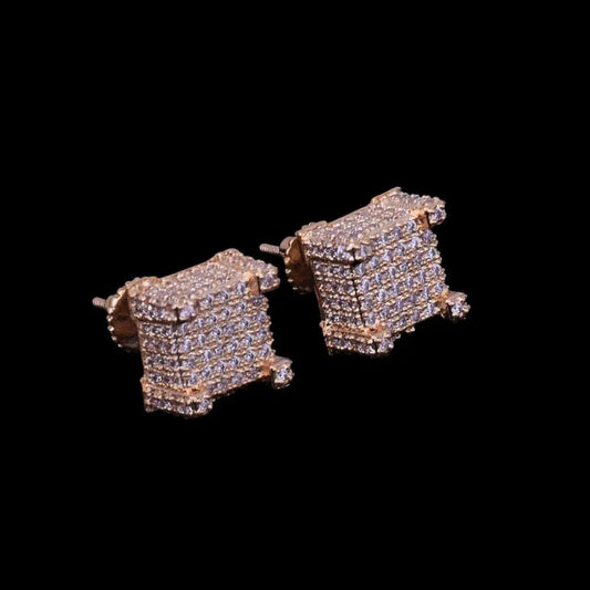 10MM Cursive Tennis Screw Iced Out Stud Earrings - Cartice™LuxuryJewelryGoldSilverWatchBraceletNecklaceChainIced-outCubanMoissaniteTarnish-freeStainlessDurablePremiumShinePlatedStatementDiamondAffordable