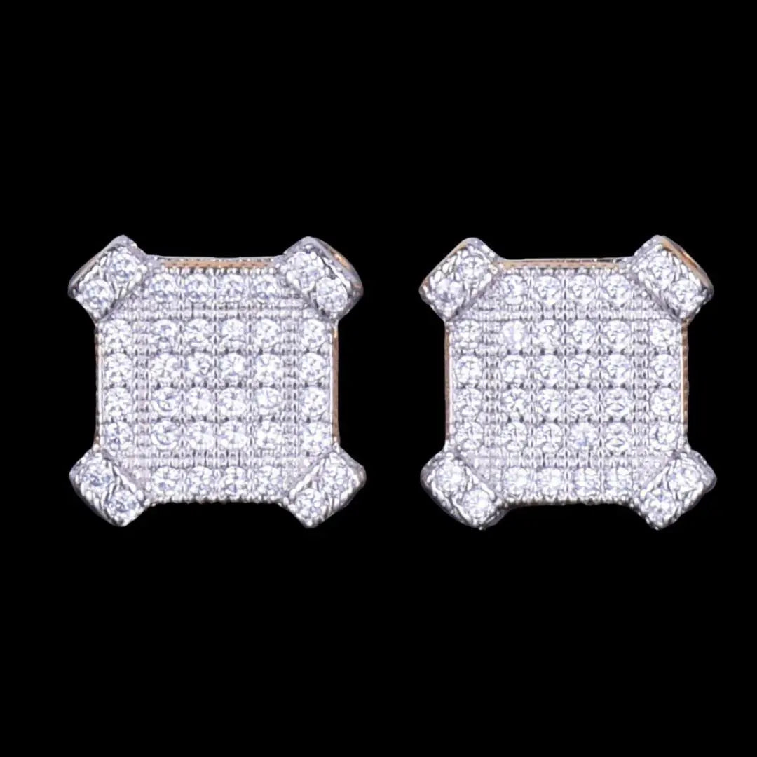 10MM Sapphire Squares Iced Out Stud Earrings - Cartice™LuxuryJewelryGoldSilverWatchBraceletNecklaceChainIced-outCubanMoissaniteTarnish-freeStainlessDurablePremiumShinePlatedStatementDiamondAffordable