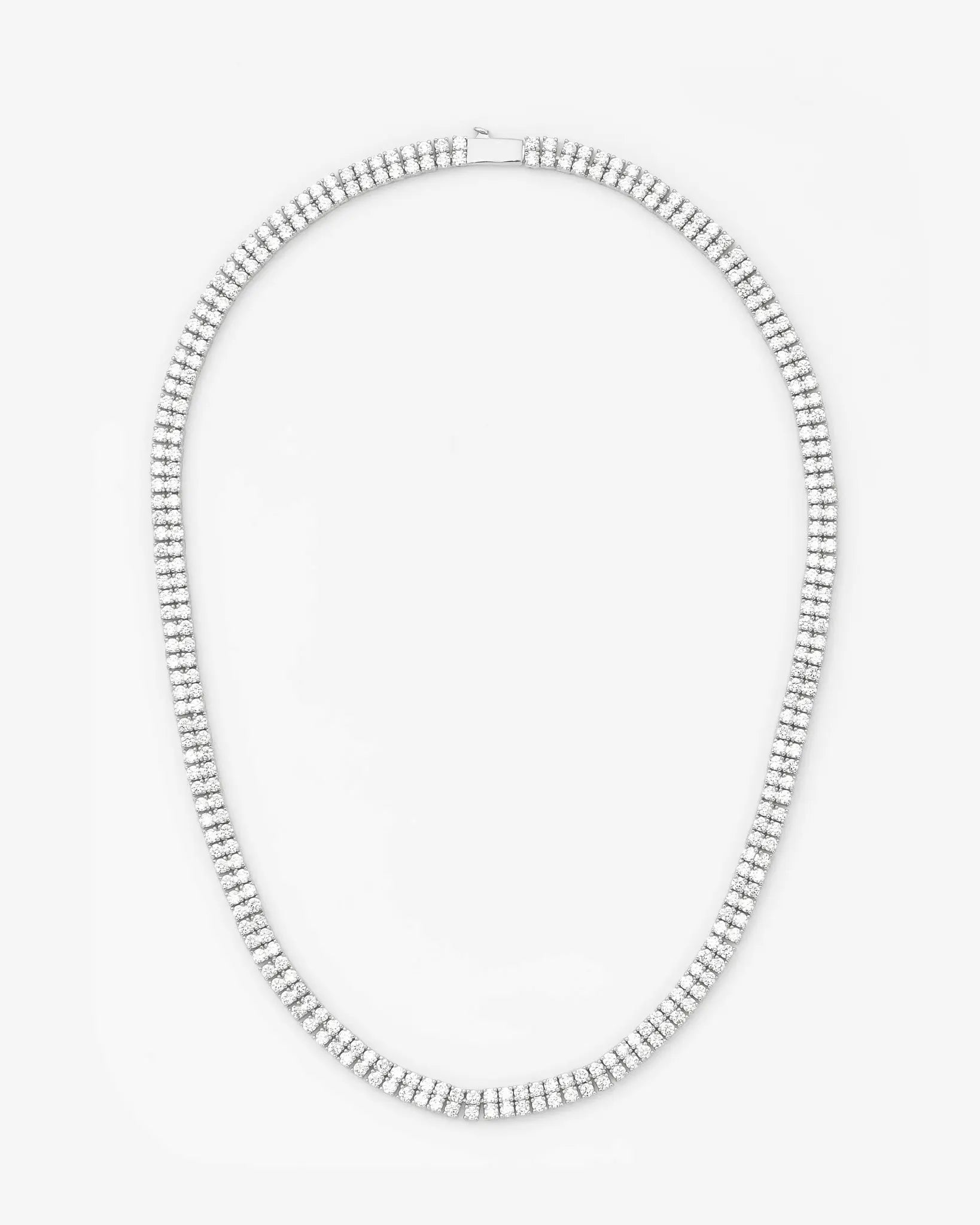 5mm Double Row Tennis Chain - White Gold - Cartice™LuxuryJewelryGoldSilverWatchBraceletNecklaceChainIced-outCubanMoissaniteTarnish-freeStainlessDurablePremiumShinePlatedStatementDiamondAffordable