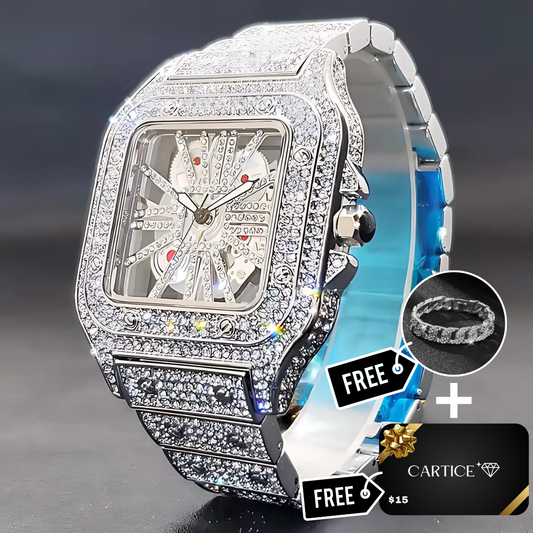 Skeleton Iced Out Watch