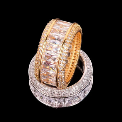 Baguette Cut Iced Out Ring - Cartice™LuxuryJewelryGoldSilverWatchBraceletNecklaceChainIced-outCubanMoissaniteTarnish-freeStainlessDurablePremiumShinePlatedStatementDiamondAffordable