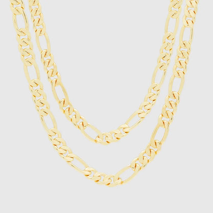 8mm Figaro Chain Choker Set - gold - Cartice™LuxuryJewelryGoldSilverWatchBraceletNecklaceChainIced-outCubanMoissaniteTarnish-freeStainlessDurablePremiumShinePlatedStatementDiamondAffordable