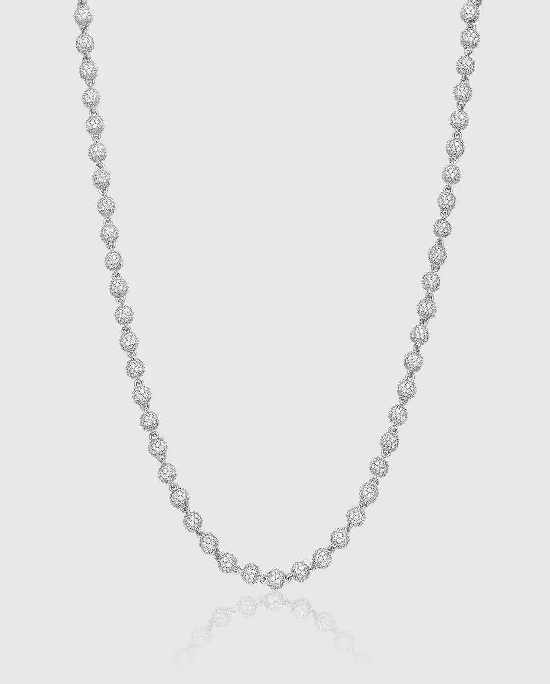 5mm Iced Ball Chain - White Gold - Cartice™LuxuryJewelryGoldSilverWatchBraceletNecklaceChainIced-outCubanMoissaniteTarnish-freeStainlessDurablePremiumShinePlatedStatementDiamondAffordable