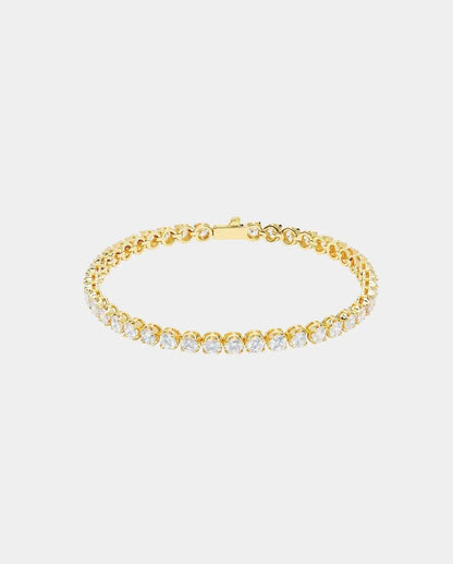 5mm Round Tennis Bracelet - Gold - Cartice™LuxuryJewelryGoldSilverWatchBraceletNecklaceChainIced-outCubanMoissaniteTarnish-freeStainlessDurablePremiumShinePlatedStatementDiamondAffordable