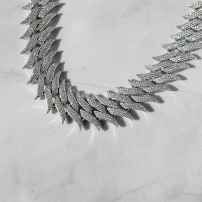 30mm Spiked Cuban Chain - White Gold - Cartice™LuxuryJewelryGoldSilverWatchBraceletNecklaceChainIced-outCubanMoissaniteTarnish-freeStainlessDurablePremiumShinePlatedStatementDiamondAffordable