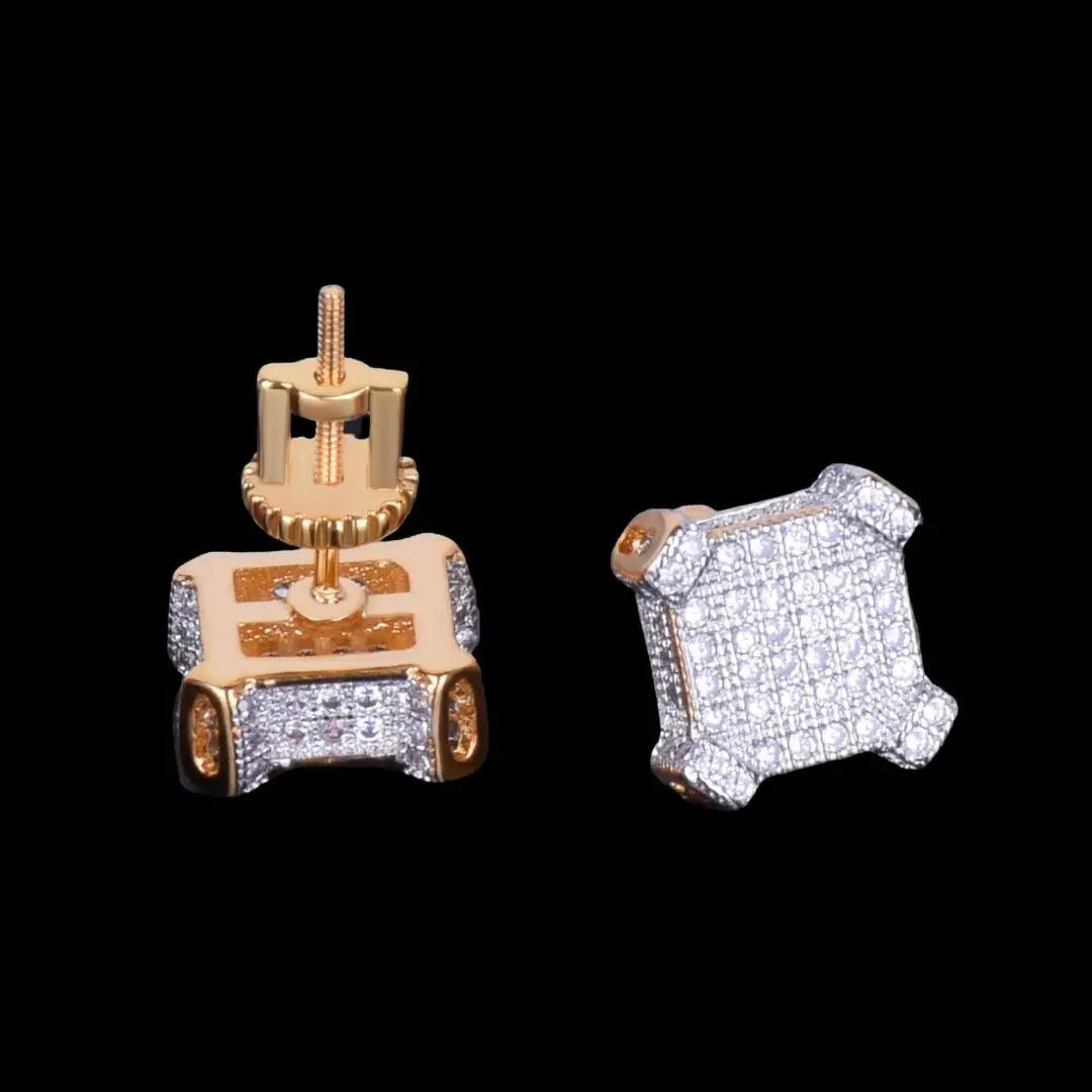 10MM Sapphire Squares Iced Out Stud Earrings - Cartice™LuxuryJewelryGoldSilverWatchBraceletNecklaceChainIced-outCubanMoissaniteTarnish-freeStainlessDurablePremiumShinePlatedStatementDiamondAffordable