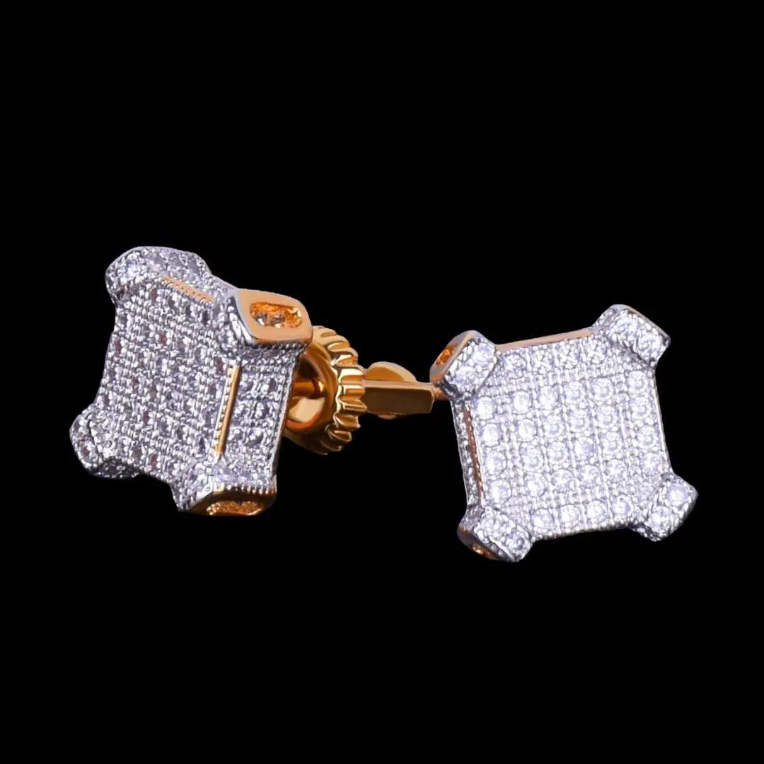 10MM Sapphire Squares Iced Out Stud Earrings - Cartice™LuxuryJewelryGoldSilverWatchBraceletNecklaceChainIced-outCubanMoissaniteTarnish-freeStainlessDurablePremiumShinePlatedStatementDiamondAffordable