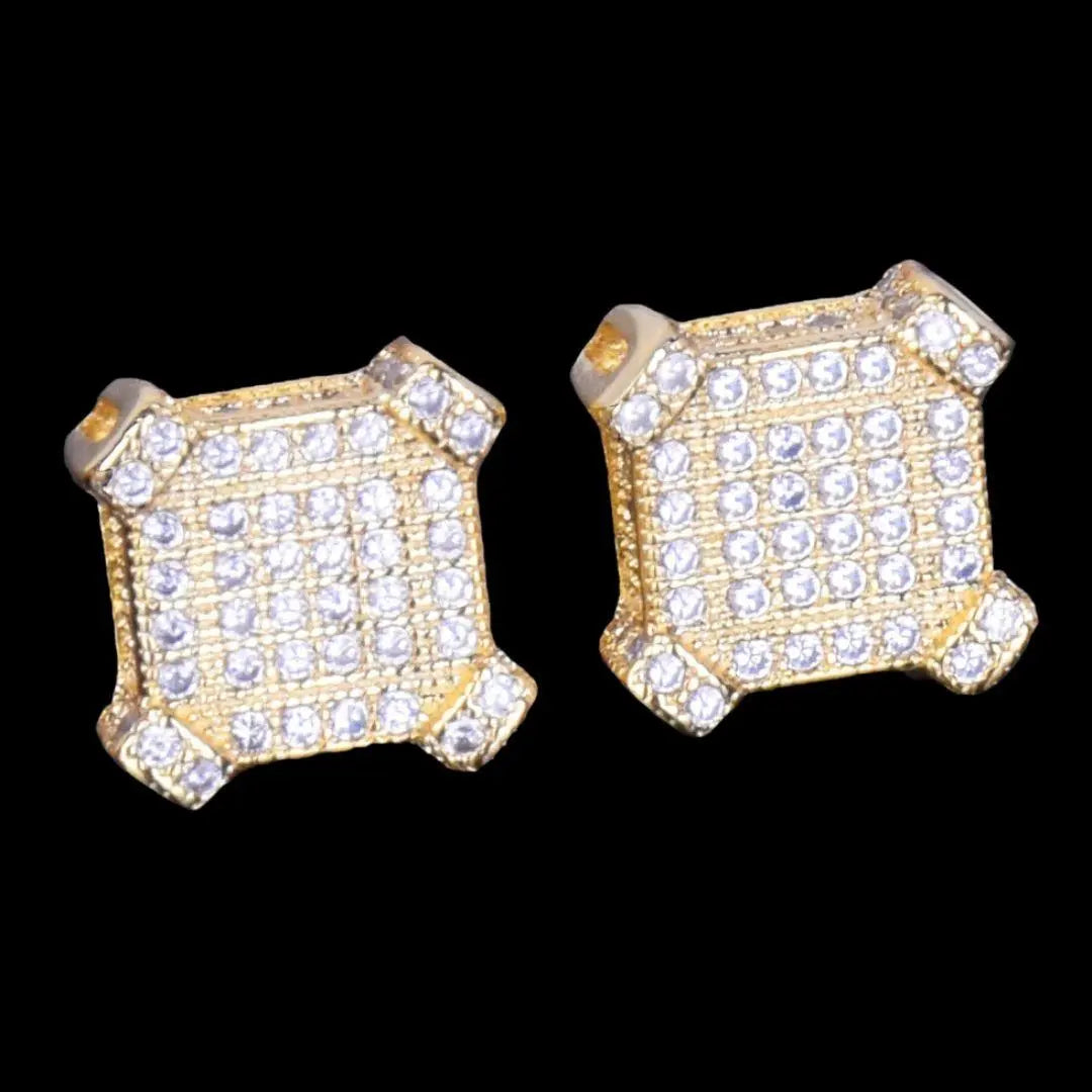 10MM Sapphire Squares Iced Out Stud Earrings - Cartice™LuxuryJewelryGoldSilverWatchBraceletNecklaceChainIced-outCubanMoissaniteTarnish-freeStainlessDurablePremiumShinePlatedStatementDiamondAffordable