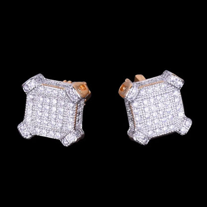 10MM Sapphire Squares Iced Out Stud Earrings - Cartice™LuxuryJewelryGoldSilverWatchBraceletNecklaceChainIced-outCubanMoissaniteTarnish-freeStainlessDurablePremiumShinePlatedStatementDiamondAffordable