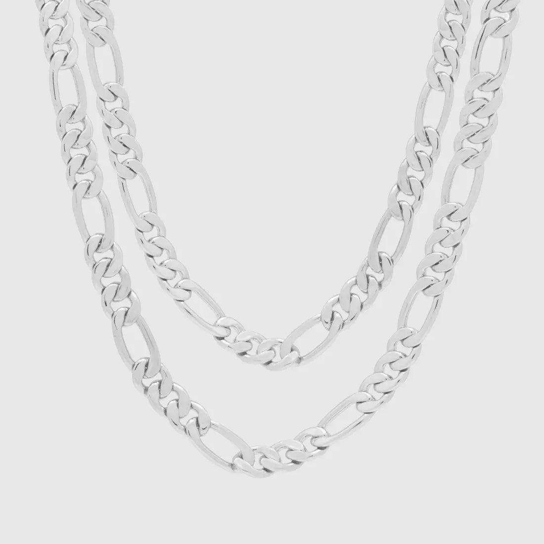 8mm Figaro Chain Choker Set - White Gold - Cartice™LuxuryJewelryGoldSilverWatchBraceletNecklaceChainIced-outCubanMoissaniteTarnish-freeStainlessDurablePremiumShinePlatedStatementDiamondAffordable