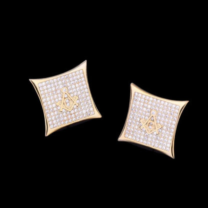 12MM Sharp Cursive Iced Out Stud Earrings - Cartice™LuxuryJewelryGoldSilverWatchBraceletNecklaceChainIced-outCubanMoissaniteTarnish-freeStainlessDurablePremiumShinePlatedStatementDiamondAffordable