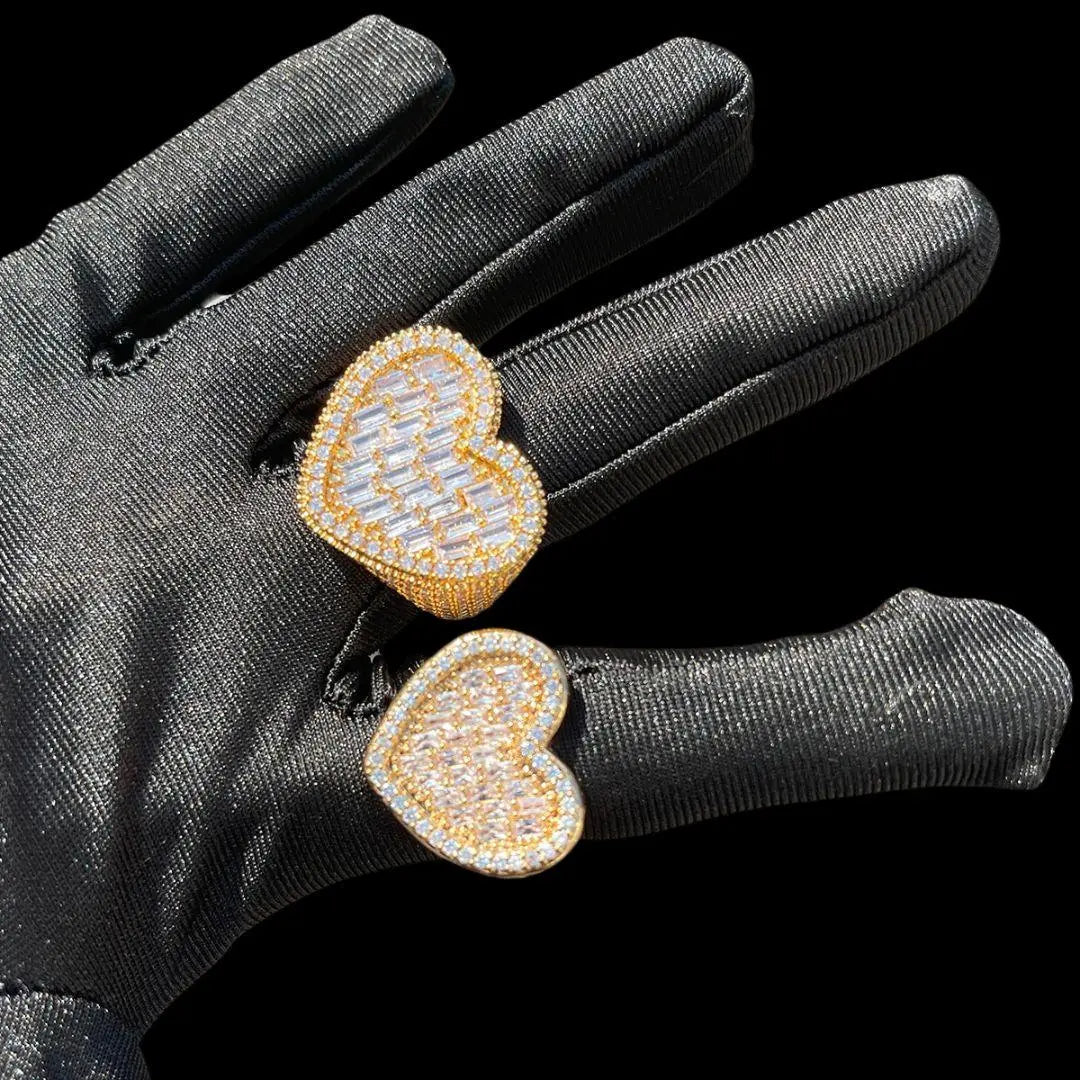 Heart Iced Out Tennis Ring - Cartice™LuxuryJewelryGoldSilverWatchBraceletNecklaceChainIced-outCubanMoissaniteTarnish-freeStainlessDurablePremiumShinePlatedStatementDiamondAffordable