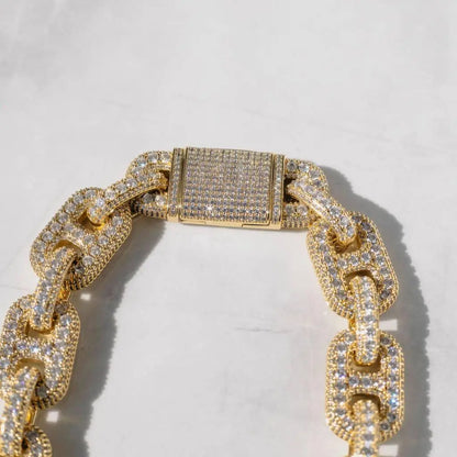 20mm 8-Link Diamond Chain - Gold - Cartice™LuxuryJewelryGoldSilverWatchBraceletNecklaceChainIced-outCubanMoissaniteTarnish-freeStainlessDurablePremiumShinePlatedStatementDiamondAffordable