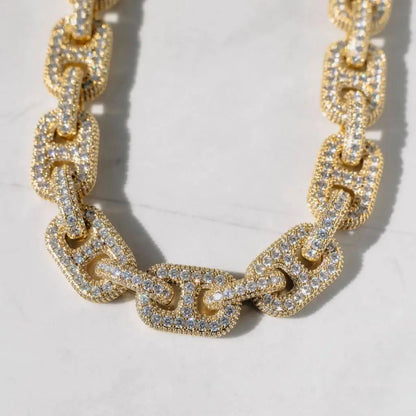 20mm 8-Link Diamond Chain - Gold - Cartice™LuxuryJewelryGoldSilverWatchBraceletNecklaceChainIced-outCubanMoissaniteTarnish-freeStainlessDurablePremiumShinePlatedStatementDiamondAffordable