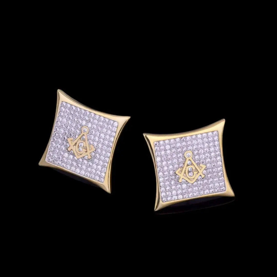 12MM Sharp Cursive Iced Out Stud Earrings - Cartice™LuxuryJewelryGoldSilverWatchBraceletNecklaceChainIced-outCubanMoissaniteTarnish-freeStainlessDurablePremiumShinePlatedStatementDiamondAffordable