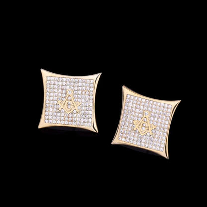 12MM Sharp Cursive Iced Out Stud Earrings - Cartice™LuxuryJewelryGoldSilverWatchBraceletNecklaceChainIced-outCubanMoissaniteTarnish-freeStainlessDurablePremiumShinePlatedStatementDiamondAffordable