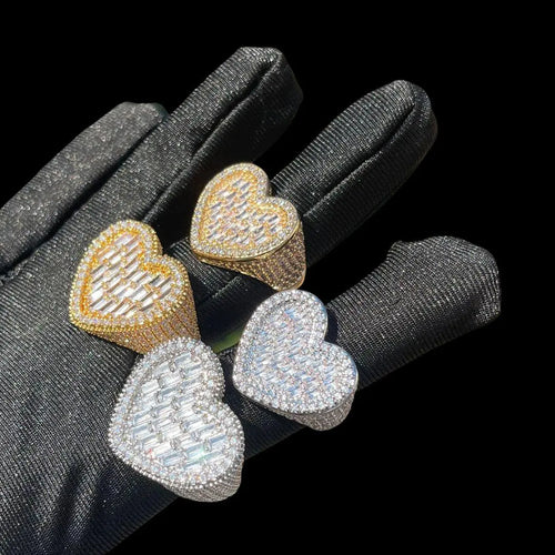 Heart Iced Out Tennis Ring - Cartice™LuxuryJewelryGoldSilverWatchBraceletNecklaceChainIced-outCubanMoissaniteTarnish-freeStainlessDurablePremiumShinePlatedStatementDiamondAffordable