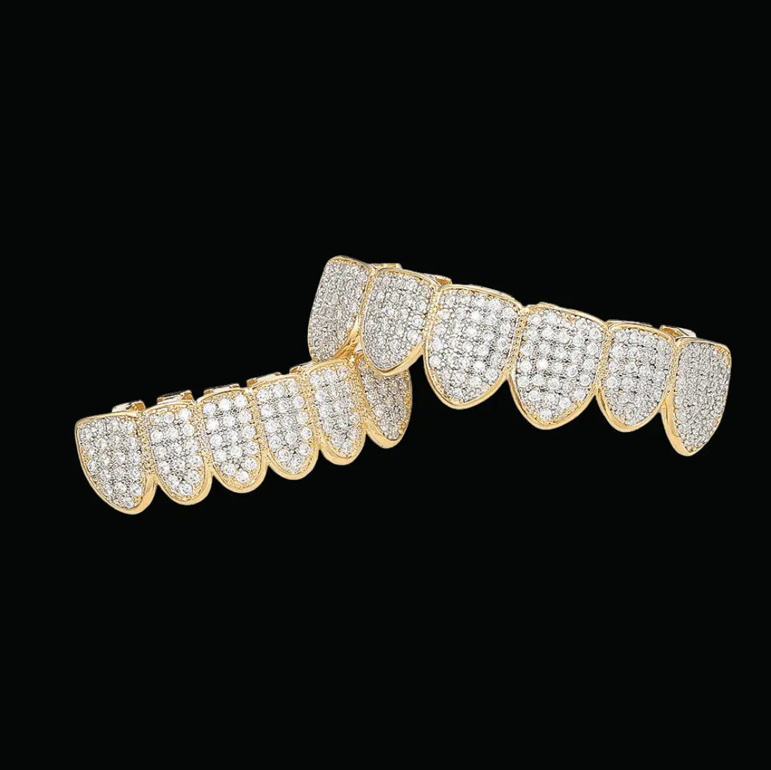 Classic Iced Out Grillz - Cartice™LuxuryJewelryGoldSilverWatchBraceletNecklaceChainIced-outCubanMoissaniteTarnish-freeStainlessDurablePremiumShinePlatedStatementDiamondAffordable