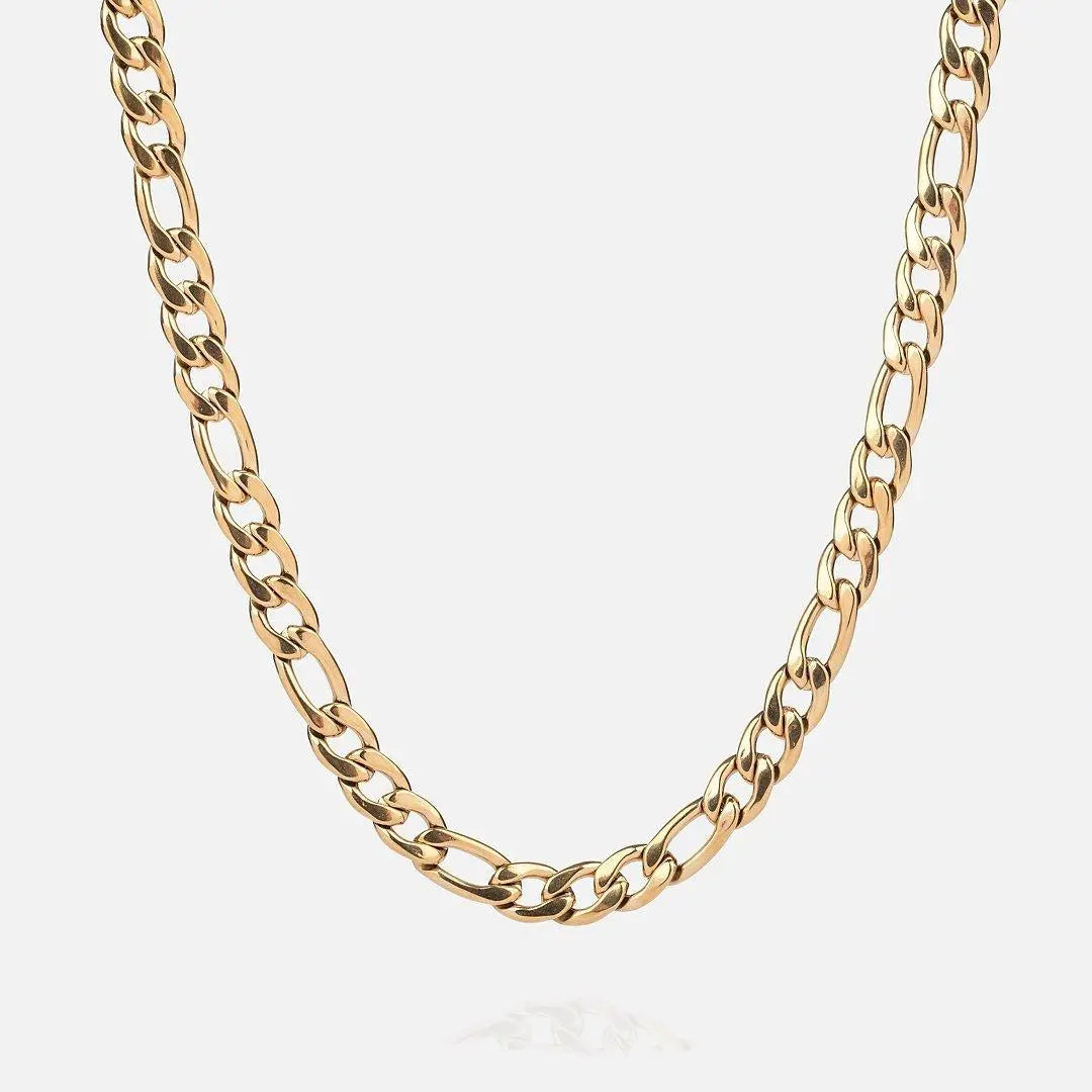 7MM Figaro Chain - Gold - Cartice™LuxuryJewelryGoldSilverWatchBraceletNecklaceChainIced-outCubanMoissaniteTarnish-freeStainlessDurablePremiumShinePlatedStatementDiamondAffordable