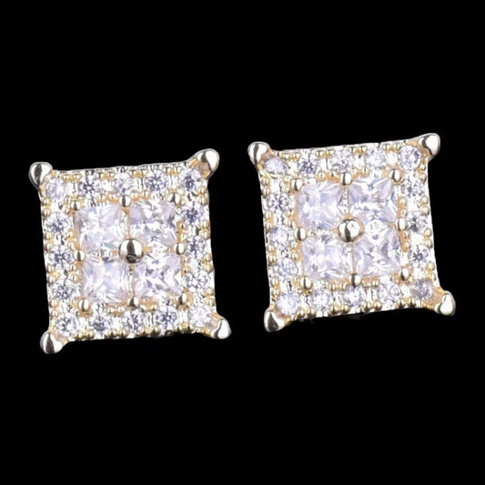 12MM Square Back Iced Out Stud Earrings - Cartice™LuxuryJewelryGoldSilverWatchBraceletNecklaceChainIced-outCubanMoissaniteTarnish-freeStainlessDurablePremiumShinePlatedStatementDiamondAffordable