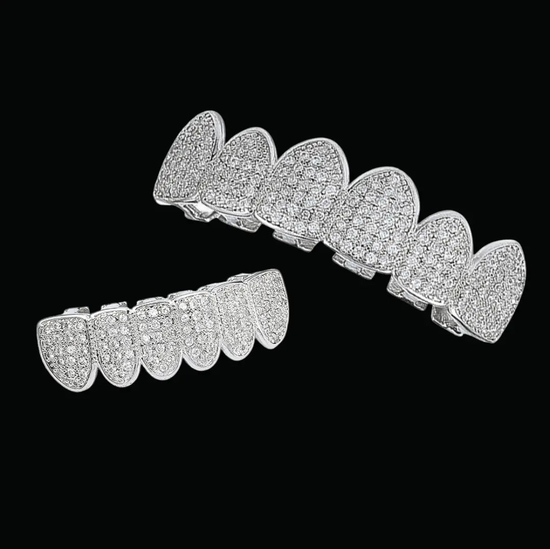 Classic Iced Out Grillz - Cartice™LuxuryJewelryGoldSilverWatchBraceletNecklaceChainIced-outCubanMoissaniteTarnish-freeStainlessDurablePremiumShinePlatedStatementDiamondAffordable