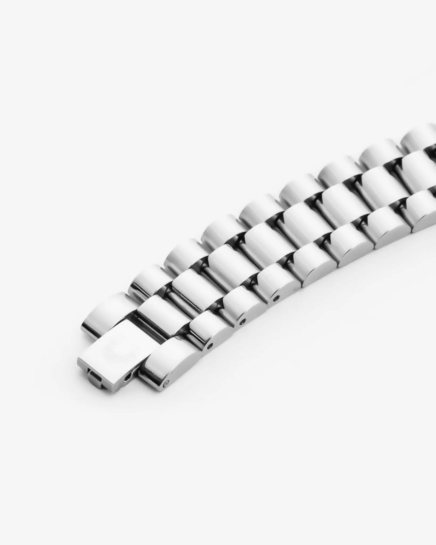 15mm Watch Strap Link Bracelet - White Gold - Cartice™LuxuryJewelryGoldSilverWatchBraceletNecklaceChainIced-outCubanMoissaniteTarnish-freeStainlessDurablePremiumShinePlatedStatementDiamondAffordable