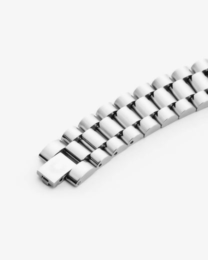 15mm Watch Strap Link Bracelet - White Gold - Cartice™LuxuryJewelryGoldSilverWatchBraceletNecklaceChainIced-outCubanMoissaniteTarnish-freeStainlessDurablePremiumShinePlatedStatementDiamondAffordable