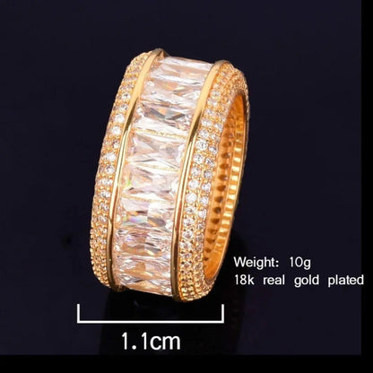 Baguette Cut Iced Out Ring - Cartice™LuxuryJewelryGoldSilverWatchBraceletNecklaceChainIced-outCubanMoissaniteTarnish-freeStainlessDurablePremiumShinePlatedStatementDiamondAffordable